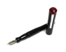 Load image into Gallery viewer, The Franklin-Christoph Model 02 Intrinsic in Black &amp; Sweet Maroon with silver nib rests on a white background.