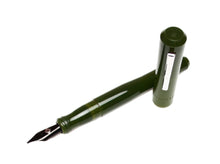 Load image into Gallery viewer, The Franklin-Christoph Model 02 Intrinsic Fountain Pen in Vintage Green is uncapped, displaying its classic design.