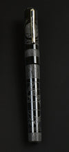 Load image into Gallery viewer, Franklin-Christoph A.A. Vacharat Engraved Art Model 03: silver snake &amp; wood grain on solid black, Secret Garden.