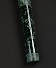 Load image into Gallery viewer, Franklin-Christoph A.A. Vacharat Model 03 - Secret Garden: green ceramic wall pen with engraved snake and brick art.