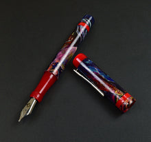Load image into Gallery viewer, Franklin-Christoph 03 A.A. Vacharat - Lights Are Much Brighter There fountain pen with red grip, silver nib, NYC-inspired.