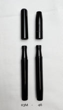 Load image into Gallery viewer, Franklin-Christoph 1 F-C Fountain Pen Comparison: two black pens uncapped, side by side on white textured background.