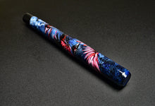 Load image into Gallery viewer, Franklin-Christoph’s 03M A.A. Vacharat Murder of Crows pen features blue and pink florals on a black crow background.