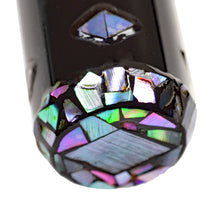 Load image into Gallery viewer, Close-up of Franklin-Christoph Model 03M Arowana LE fountain pen tip with iridescent mosaic geometric design.