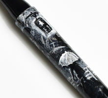 Load image into Gallery viewer, Close-up of the Franklin-Christoph 03M - A.A. Vacharat - City Rain pen, featuring a white umbrella design.