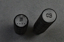 Load image into Gallery viewer, The cap and barrel of a fountain pen standing upright —one with “03,” the other with the Franklin-Christoph logo.