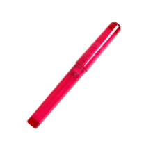 Load image into Gallery viewer, Franklin-Christoph Model 03 Modified Fountain Pen in Ruby acrylic, with transparent body and cap, on white background.
