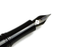 Load image into Gallery viewer, Close-up of the Franklin-Christoph Model 19 Fountain Pen - Black &amp; Smoke, highlighting fine detail on a white background.