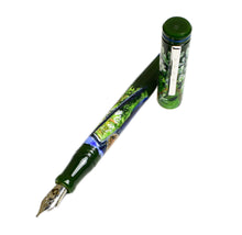 Load image into Gallery viewer, Franklin-Christoph 20 A.A. Vacharat - Dreaming of Spring: vintage green pen, floral design, silver nib, cap beside.