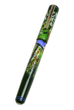 Load image into Gallery viewer, Franklin-Christoph 20 A.A. Vacharat - Dreaming of Spring: vintage green pen with floral and forest barrel artwork.