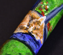 Load image into Gallery viewer, Franklin-Christoph’s 20 A.A. Vacharat - Dreaming of Spring features a cat on a blue blanket with Vintage Green florals.