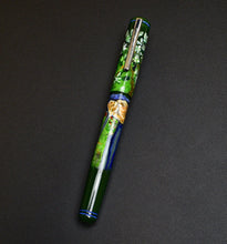 Load image into Gallery viewer, Franklin-Christoph 20 A.A. Vacharat - Dreaming of Spring: vintage green pen with floral art and gold accents.