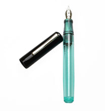 Load image into Gallery viewer, Franklin-Christoph Model 20 Marietta Black Sea Glass Andromeda SE fountain pen shown uncapped on white background.