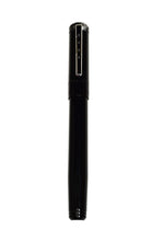 Load image into Gallery viewer, Franklin-Christoph Model 20 Black w/ Dark Room Emulsion Rollerball, closed with silver clip, on a white background.