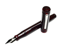 Load image into Gallery viewer, Franklin-Christoph Model 20 Marietta FP - Tiger Red with silver #6 nib is shown on a white background.