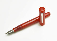 Load image into Gallery viewer, Franklin-Christoph Model 20 Marietta Fountain Pen in Venetian Red with slip cap and silver nib shown on white.