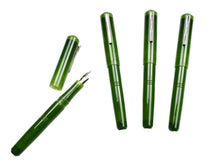 Load image into Gallery viewer, Franklin-Christoph Model 31 Omnis Jade fountain pen capped &amp; uncapped, shown on white background.