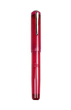 Load image into Gallery viewer, Franklin-Christoph Model 31 Omnis Fountain Pen in Ruby with HPSteel nib and silver clip, shown vertically on white.