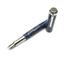 Load image into Gallery viewer, A Franklin-Christoph Models 31 &amp; 91 Silver Abalone AL Set with its cap beside the nib on a white background.
