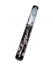 Load image into Gallery viewer, Franklin-Christoph 33 A.A. Vacharat Gothic City pen barrel with black, white &amp; burgundy swirls on a white background.
