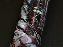 Load image into Gallery viewer, A close-up of the Franklin-Christoph 33 A.A. Vacharat Gothic City with abstract silver, black, and maroon brushstrokes.