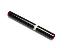 Load image into Gallery viewer, Black Franklin-Christoph Model 33 Abditus Fountain Pen with red ends, white center band, on a white surface.