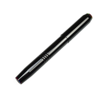 Load image into Gallery viewer, A closed Franklin-Christoph Model 45 Cor - Black Cathedral pen with silver accents, diagonally on white background.