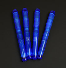 Load image into Gallery viewer, Four Franklin-Christoph Model 45 Cor - Maya Kyanite fountain pens are lined up on a black background.