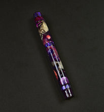 Load image into Gallery viewer, Franklin-Christoph 46 A. A. Vacharat - Cosmic Cats: marbled fountain pen with purple, red &amp; beige swirls on black.