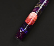 Load image into Gallery viewer, Close-up of the 46 A. A. Vacharat - Cosmic Cats pen by Franklin-Christoph, red/white swirl on black background.