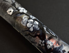 Load image into Gallery viewer, Franklin-Christoph 46 A.A. Vacharat - Gothic Blossoms: a glass tube with hand-painted black and white floral design.