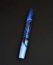 Load image into Gallery viewer, Franklin-Christoph 46 A.A. Vacharat - Kraken: blue didgeridoo, abstract swirls like an octopus on black.