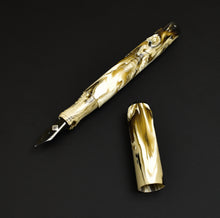 Load image into Gallery viewer, Franklin-Christoph Model 46 Cor FP Cold Brew fountain pen uncapped, #6 nib displayed on black background.