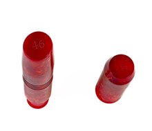 Load image into Gallery viewer, Two red Franklin-Christoph Model 46 Cor FP Venetian Fire caps, engraved 46 &amp; 11, on a white background.