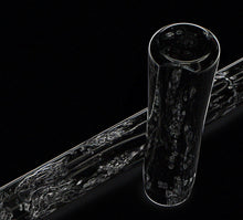 Load image into Gallery viewer, Outline of the Model 50 Grandis Fountain Pen by Franklin-Christoph, neon-lit on a dark background in B&amp;W style.