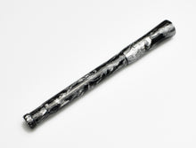 Load image into Gallery viewer, Franklin-Christoph Model 50 Grandis Fountain Pen - Dark Room Emulsion, marbled black &amp; silver, on white background.