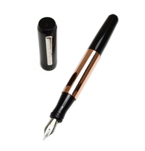 Load image into Gallery viewer, A Franklin-Christoph Model 55 Pentium FP Black Copper SE fountain pen uncapped, lying on a white background.