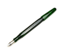 Load image into Gallery viewer, Franklin-Christoph Model 66 Septagonal Fountain Pen in emerald green with silver nib, shown on white background.