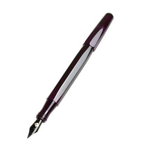 Load image into Gallery viewer, Franklin-Christoph Model 66 Septagonal Amethyst fountain pen with silver nib, eyedropper fill, on white background.