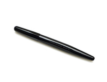 Load image into Gallery viewer, A closed Franklin-Christoph Model 66 Septagonal Onyx eyedropper pen with block threads, on white background.