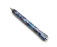 Load image into Gallery viewer, Franklin-Christoph Models 31 &amp; 91 Silver Abalone AL Set, blue marbled pencil with silver tip and eraser, on white.