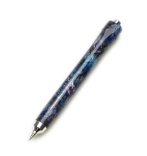 Load image into Gallery viewer, Franklin-Christoph Models 31 &amp; 91 Silver Abalone AL Set, blue marbled, with silver tip and end on white background.