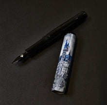 Load image into Gallery viewer, Franklin-Christoph 40M A.A. Vacharat Mountain Winter Castle pen with cap, featuring a wintry mountain castle scene.
