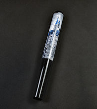 Load image into Gallery viewer, The Franklin-Christoph 40M A.A. Vacharat Mountain Winter Castle pen features a blue &amp; white wintry castle motif on its cap.