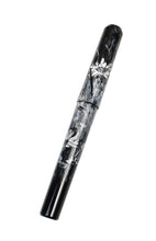 Load image into Gallery viewer, Franklin-Christoph 03M A.A. Vacharat Flowers on Black—fountain pen with greyscale floral design on black acrylic base.