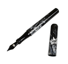 Load image into Gallery viewer, Franklin-Christoph 03M A.A. Vacharat Flowers on Black—acrylic pen with floral design, a standout for DC Pen Show collectors.