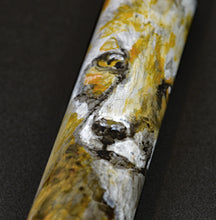 Load image into Gallery viewer, The Franklin-Christoph 40M A.A. Vacharat Red Fox on Snow fountain pen rests elegantly on a dark surface.