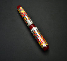 Load image into Gallery viewer, Franklin-Christoph Model 03M Fiamme di Christoph LE FP: red &amp; silver with orange-yellow flames on dark gray enamel.