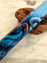 Load image into Gallery viewer, Close-up of Franklin-Christoph Model 46 A.A. Vacharat - Kraken Fountain Pen. It has colorful, abstract brushstrokes like a vivid octopus swirl.