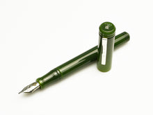 Load image into Gallery viewer, A Franklin-Christoph Model 20 Marietta Fountain Pen in Vintage Green, slip cap off, on a white background.
